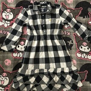 PINK black and white flannel dress